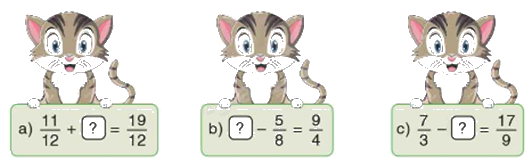 Toán lớp 5 Bài 7. Ôn tập về cộng, trừ phân số - SGK Bình Minh 3