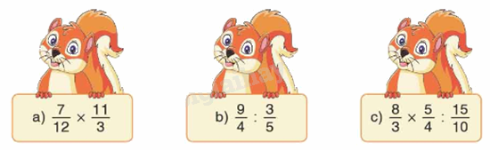 Toán lớp 5 Bài 8. Ôn tập về nhân, chia phân số - SGK Bình Minh 0 1