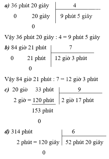 Toán lớp 5 Bài 81. Chia số đo thời gian - SGK chân trời sáng tạo 1