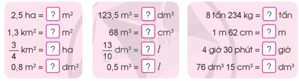 Toán lớp 5 Bài 87. Ôn tập về đo lường - SGK cánh diều 2