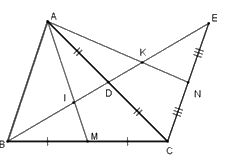 Trắc nghiệm Bài 10: Tính chất ba đường trung tuyến của tam giác Toán 7 Cánh diều 0 8