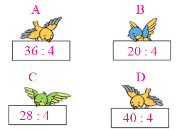 Trắc nghiệm Bảng chia 4 Toán 3 Cánh diều 0 1